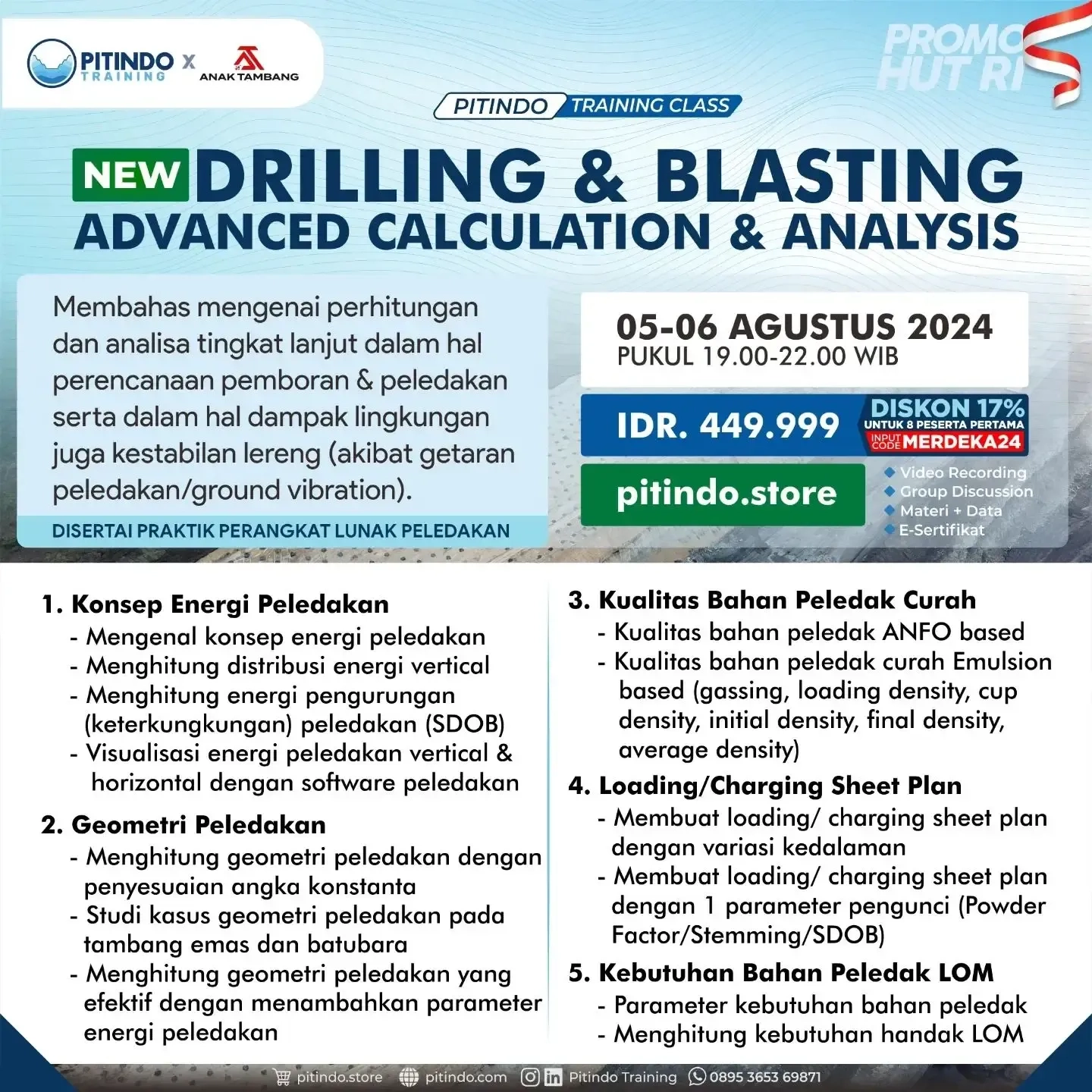 New Class : Advanced Drill & Blast Planning: Environmental Impact And Slope Stability - Volume 1